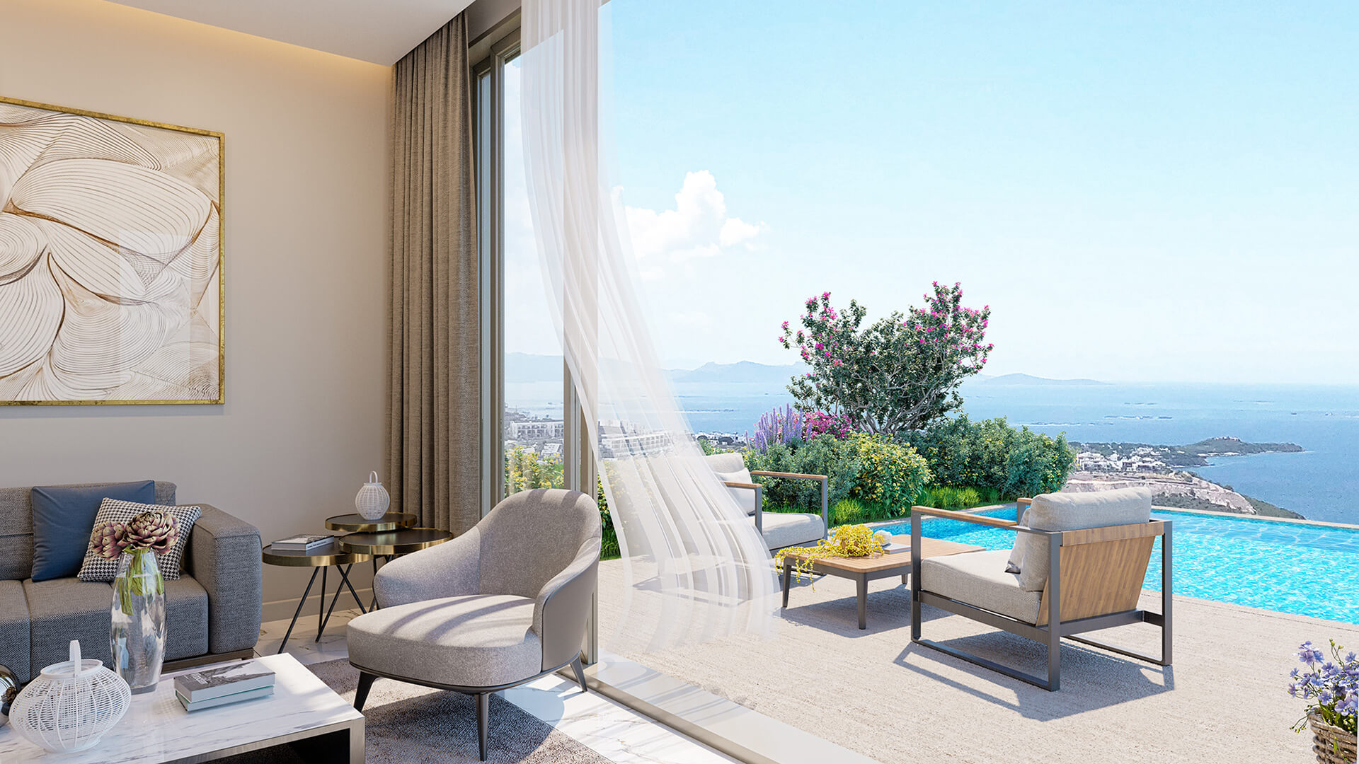 Bodrum Villa Pearl Interiors Living Room Design