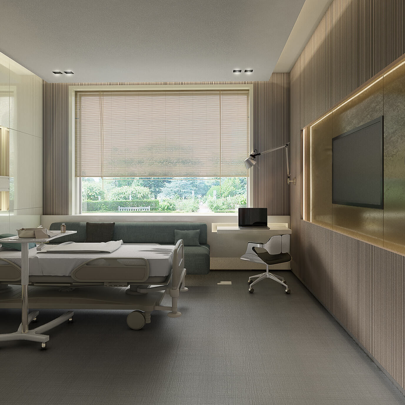 Acıbadem Hospital Patient Room Interior Design Render