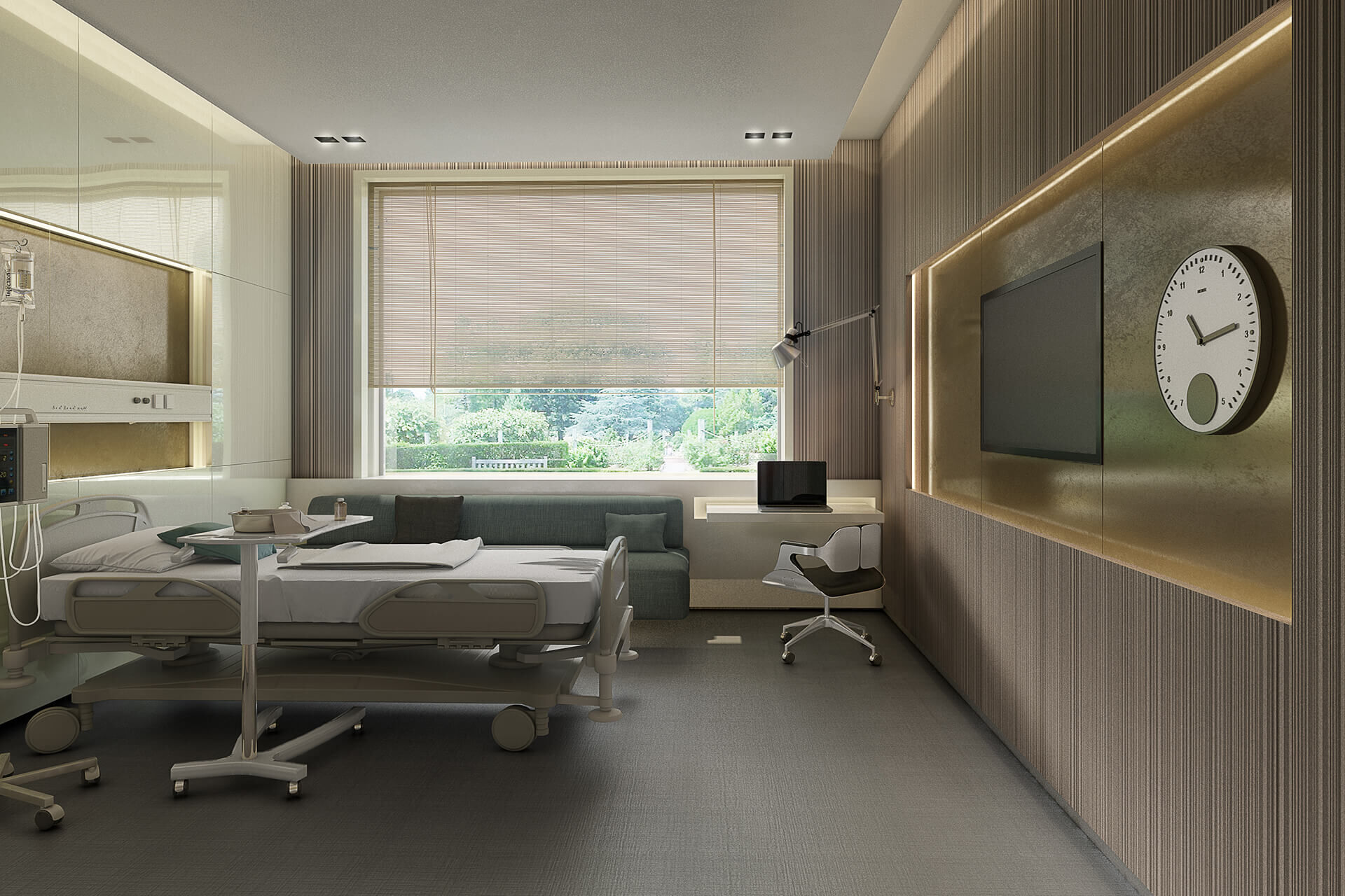 Acıbadem Hospital Patient Room Interior Design Render