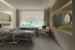 Acıbadem Hospital Patient Room Interior Design Render