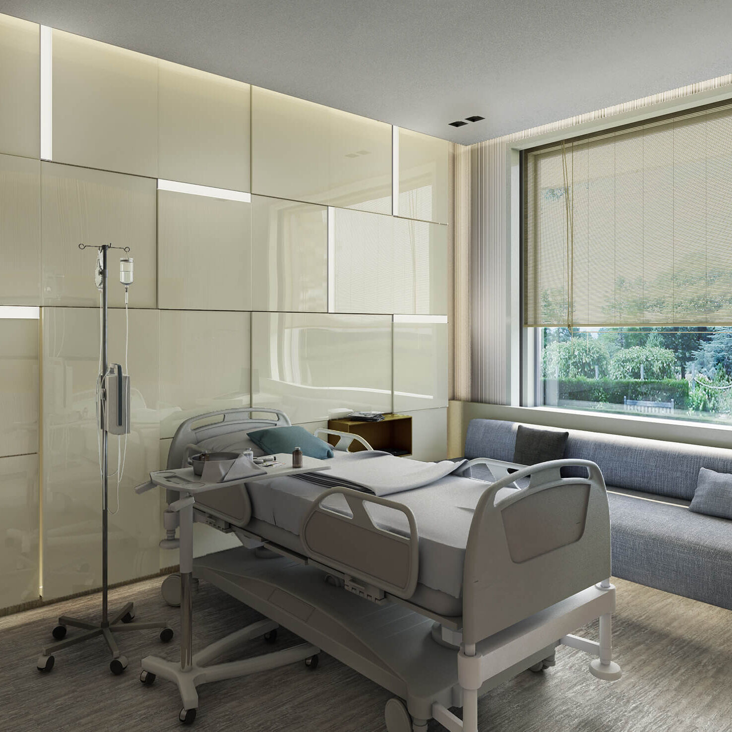 Acıbadem Hospital Patient Room Interior Design Render