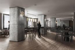 Hyatt Hotel Executive Lounge Interiors Render