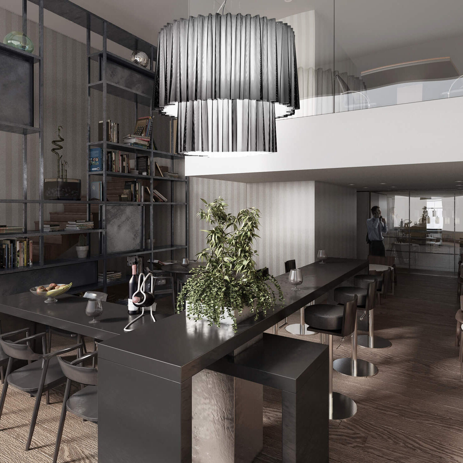 Hyatt Hotel Executive Lounge Interiors Render