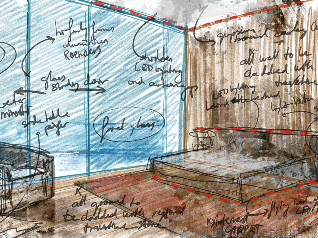 Bodrum Villa Interior Sketch Design