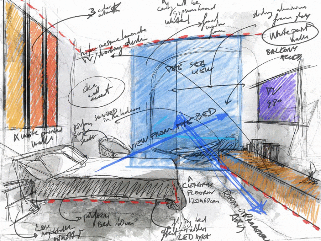 Bodrum Villa Interior Sketch Design