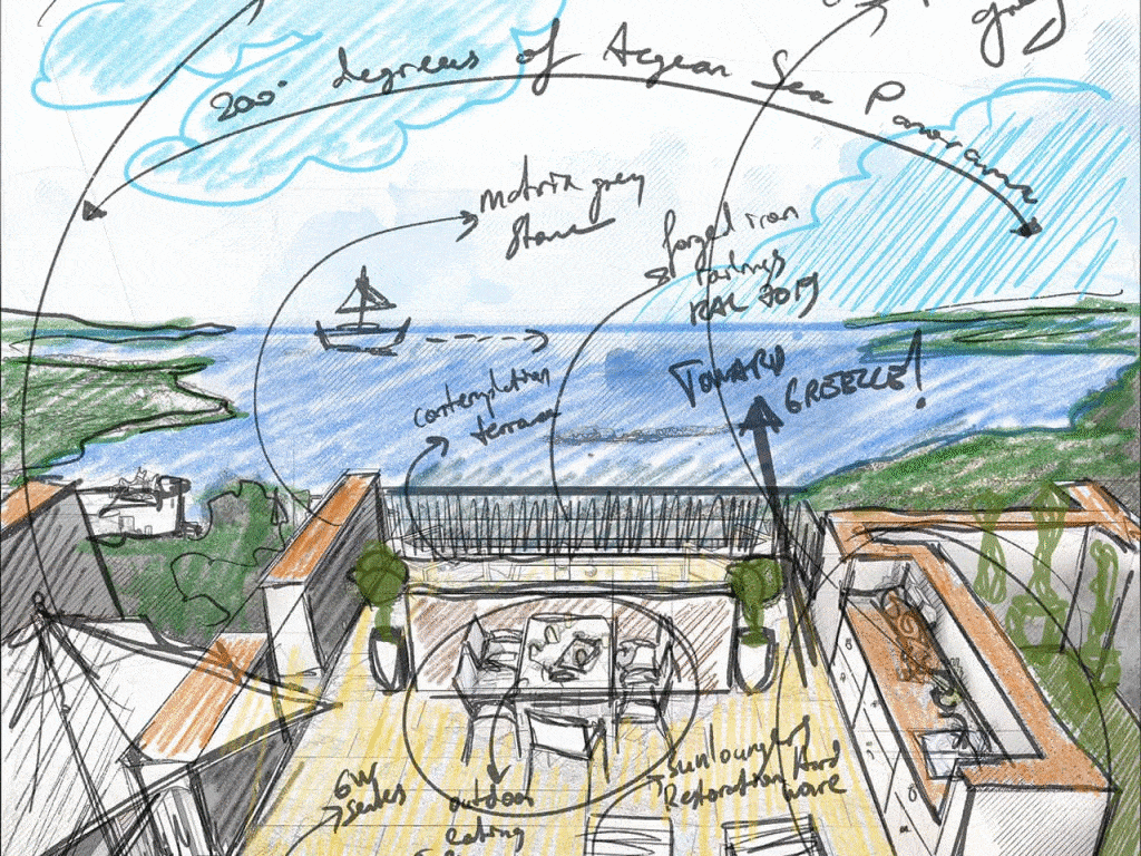 Bodrum Villa Interior Sketch Design